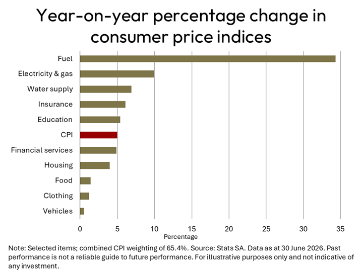 Year-on-Year % change in consumer price indices table